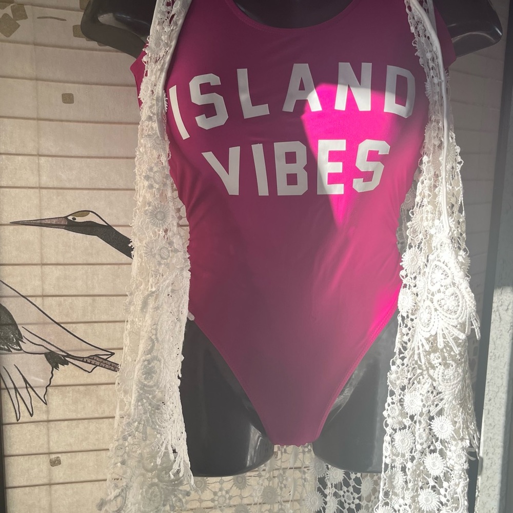 Island Vibes One Piece High Leg Low Back Swimsuit XL